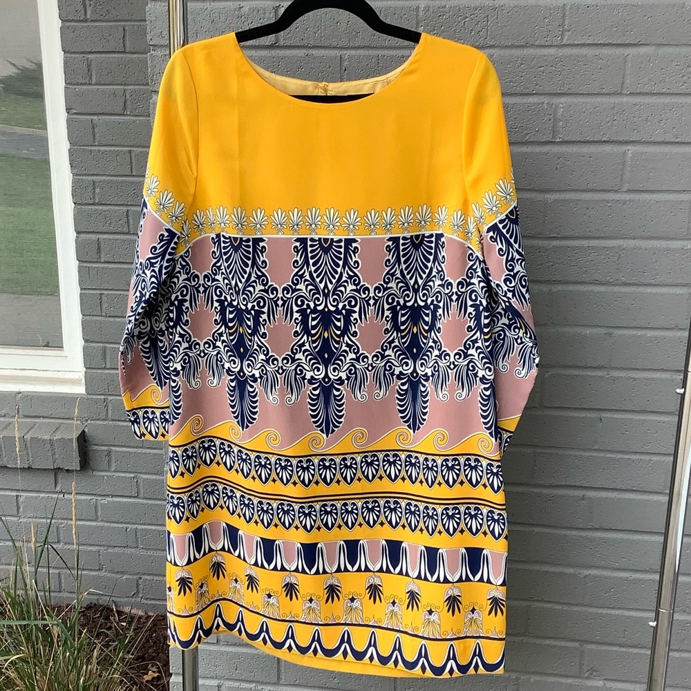 J. Crew Factory long-sleeved paisley shift dress, size 8